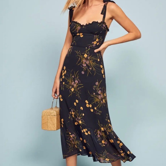 Reformation Dresses & Skirts - Reformation Black Floral Dress